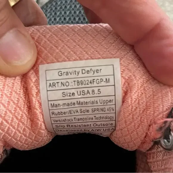 NEW Gravity Defyer Womens Gray Salmon Mighty Walk GDefy Orthopedic Shoes Sz‎ 8.5 - Picture 5 of 8